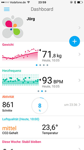 Withings App Dashboard