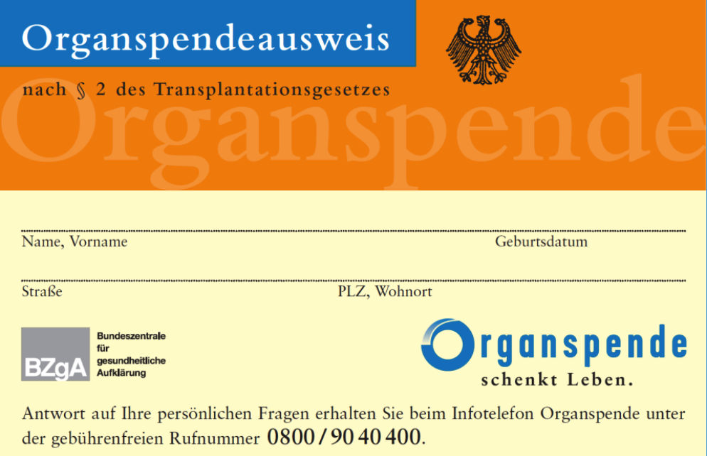 Organspendeausweis