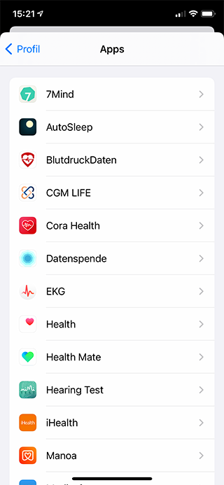 Apple Health Datenexport