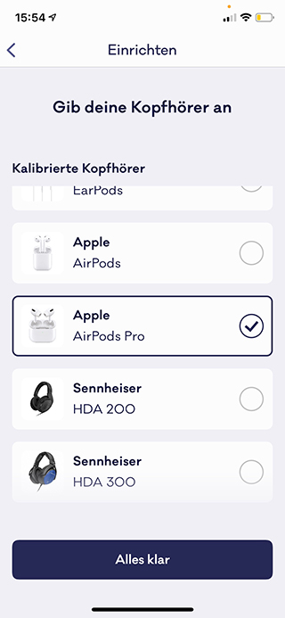 Kopfhörerauswahl zum Hörtest