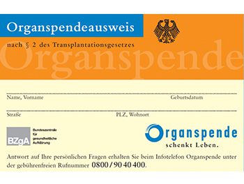 Organspendeausweis – … in Deutschland