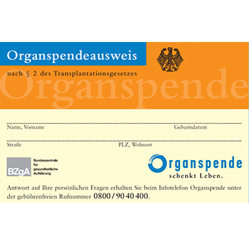 Organspendeausweis – … in Deutschland